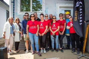 Volunteers from Caesars Windsor, or HEROs, join Habitat for Humanity Windsor-Essex on a home build in Windsor's Ford City, July 20, 2023. Photo provided by Caesars Windsor.