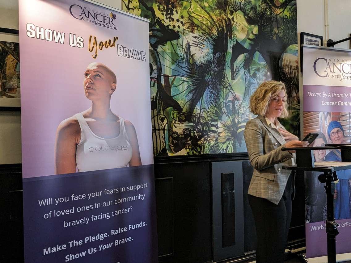 2024 Show Us Your Brave Ambassador Heather Chauvin at the campaign's lunch at Thyme Kitchen in Windsor, April 17, 2024. Photo by Mark Brown/WindsorNewsToday.ca.