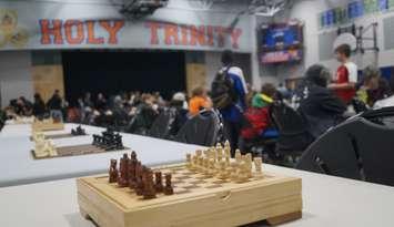 The St. Clair Catholic Chess Tournament at Holy Trinity in Sarnia. 18 April 2023. Photo by Sarnia News Today. 