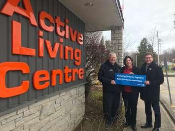 From left: Al Marchand, 2nd Vice-President of the Sauble Sandpipers Club, South Bruce Peninsula Mayor Janice Jackson and Bruce-Grey-Owen Sound MPP Bill Walker.