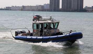 Windsor Police Service boat on the Detroit River. (Photo by Mike Vlasveld)