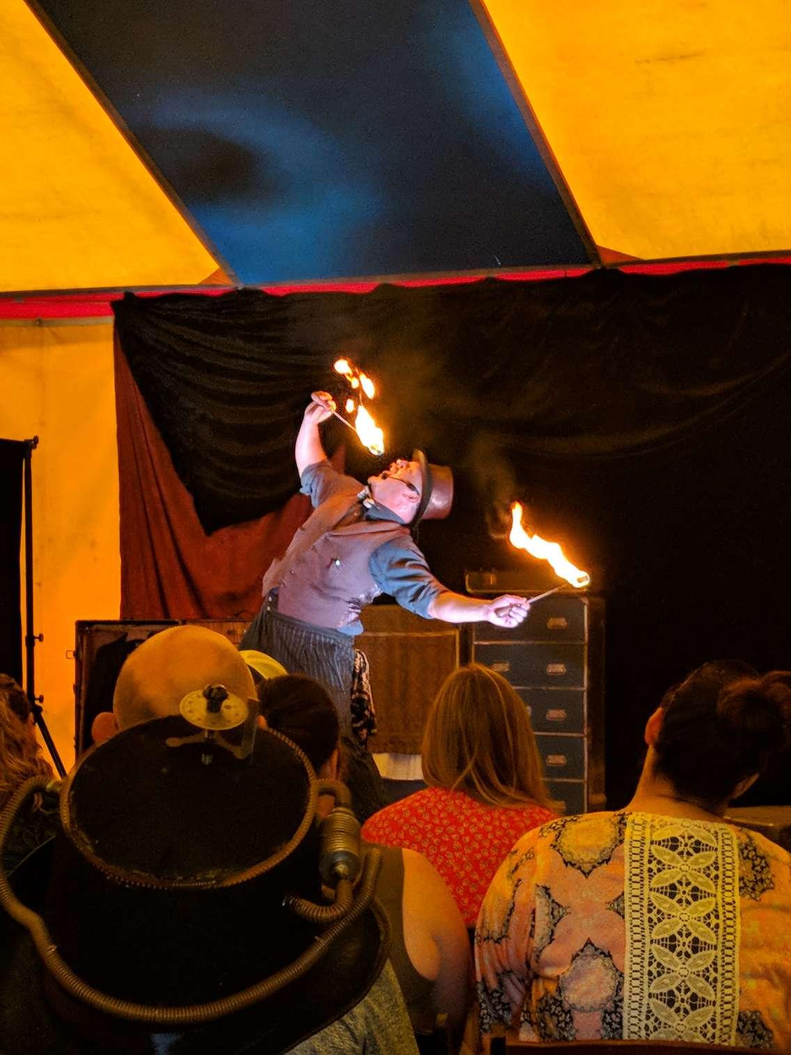 A performer at the  Uncommon Festival in Amherstburg. (Photo by Alyssa Leonard)