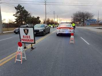 Windsor Police conduct a RIDE program on March 17, 2019. Photo provided by Windsor Police Service/Twitter.