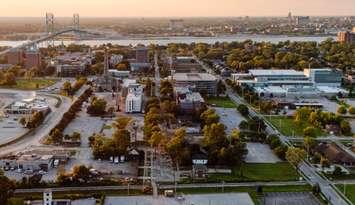 Aerial view of the University of Windsor campus. Photo courtesy University of Windsor.