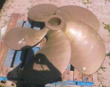 A bronze propeller believed to have been stolen from a Leamington business on September 5, 2024. Photo provided by Ontario Provincial Police.