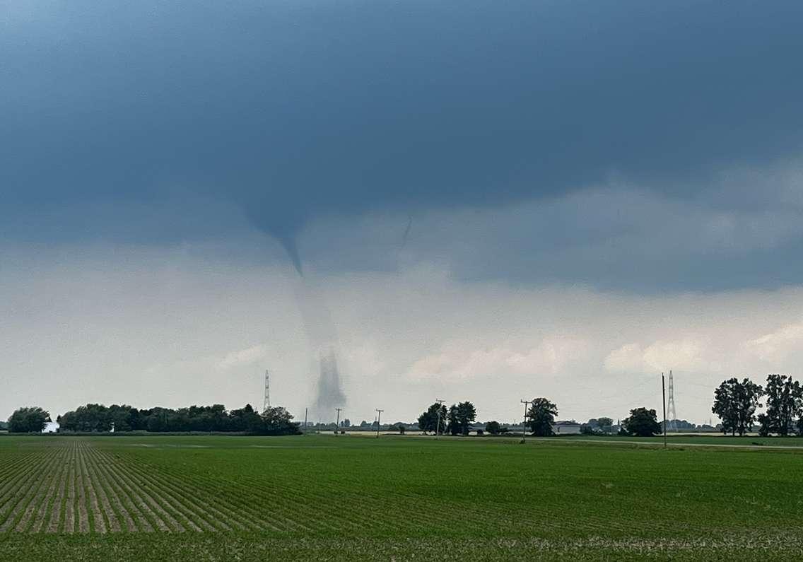 Landspout tornado in Pain Court, June 20, 2024 (Image courtesy of Josh Denby)