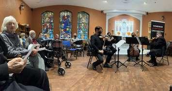 A string quartet from the Windsor Symphony Orchestra performs at Cardinal Place in Windsor as part of the Music for Health program. Photo courtesy Windsor Symphony Orchestra official website.