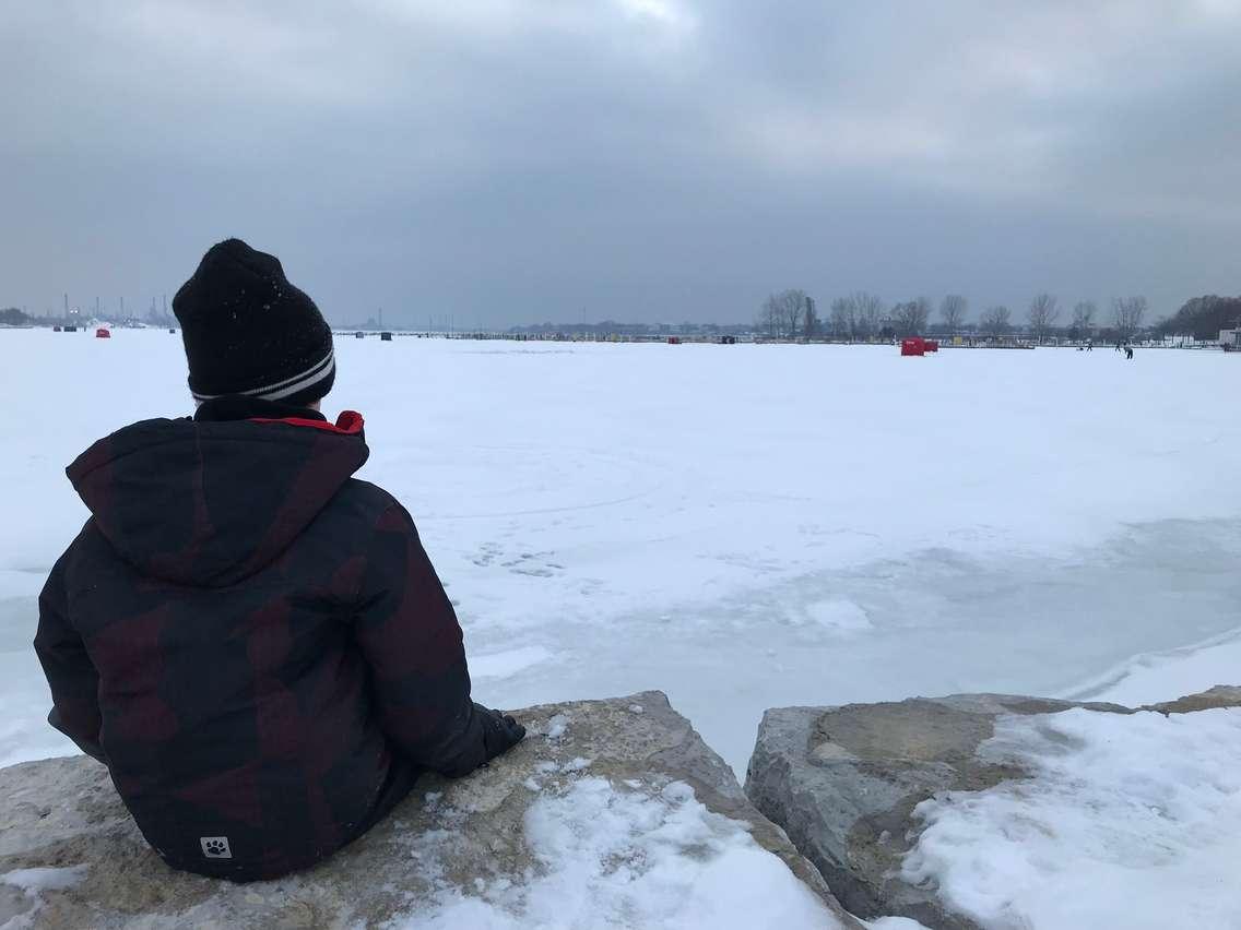 Sarnia Bay ice fishing huts (BlackburnNews.com photo by Melanie Irwin)