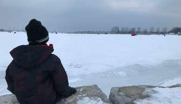 Sarnia Bay ice fishing huts (BlackburnNews.com photo by Melanie Irwin)