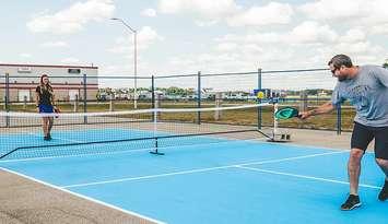 Players on the pickleball court at the London International Airport. Photo courtesy of the London International Airport.