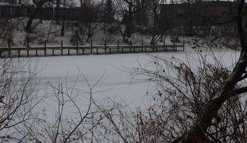 Thames River ice covered in Chatham (BlackburnNews.com file photo)