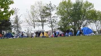 Tents at Rainbow Park, May 16, 2024 (Photo by: Lindsay Newman/ Blackburn Media)