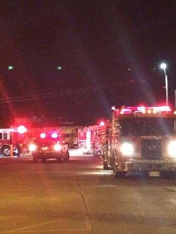 Tecumseh fire crews rushed to Advance Engineering in the 2000-block of North Talbot Sunday at around 10pm. (Photo courtesy Tecumseh fire)