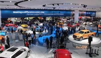 The Ford exhibit at the North American International Auto Show at Cobo Center, Detroit, January 15, 2018. Photo by Mark Brown/WindsorNewsToday.ca.