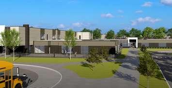 An artist rendering of the new K-12 school in Kingsville courtesy of the Greater Essex County District School Board.