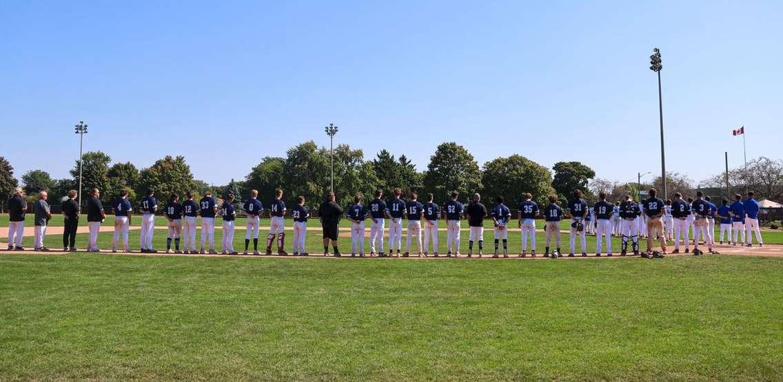 Members of the Lambton Lions Men's Baseball Team at Errol Russell Park (Photo courtesy of Tyler Bennett via Facebook)