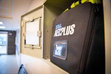 An AED at the Pat Stapleton Arena in Sarnia (Photo by: City of Sarnia)