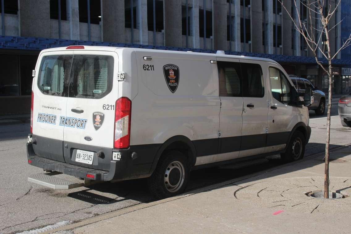 Windsor Police Service prisoner transport, January 2023. (Photo by Maureen Revait)