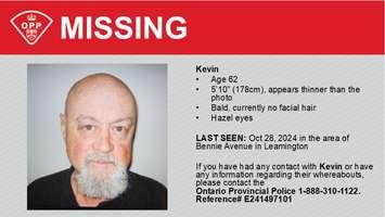 OPP is searching for a man missing from Leamington (Photo by: West Region OPP)