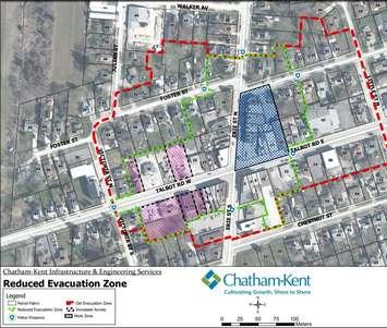 Reduced evacuation zone. (Municipality of Chatham-Kent)