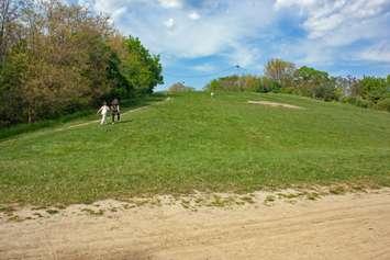 Little River toboggan hill, May 17. 2021. (Photo by Maureen Revait)