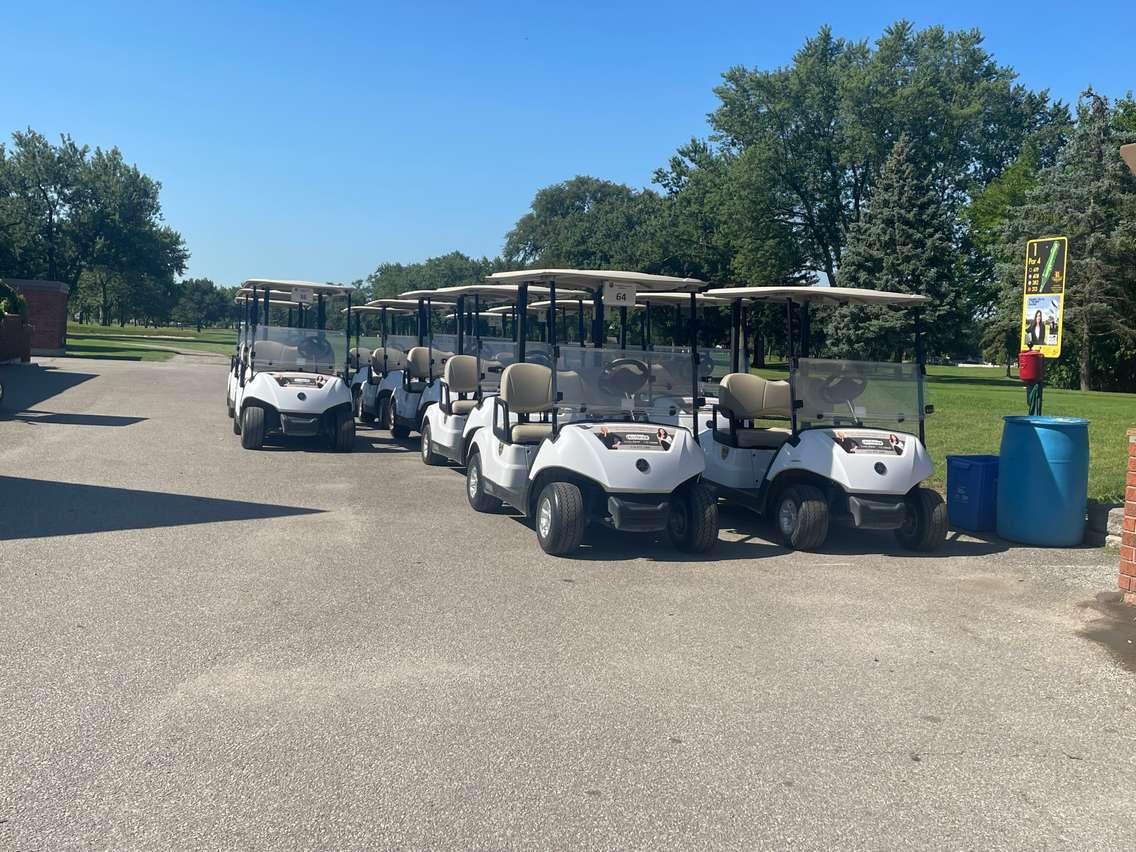 Golf carts at Roseland Golf Course, August 12, 2024. (Photo by Maureen Revait)  