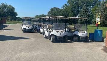 Golf carts at Roseland Golf Course, August 12, 2024. (Photo by Maureen Revait)  