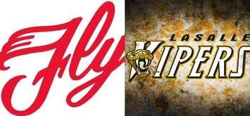 Leamington Flyers and LaSalle Vipers logos. (Photos courtesy of Flyers team website and inplaymagwindsor.blogspot.com.)
