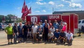 Titan Tool and Die employees represented by Unifor Local 195, August 21, 2025. Photo courtesy Unifor National.