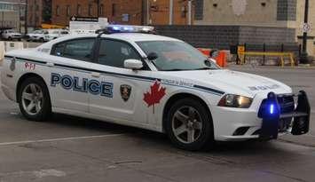 Windsor police cruiser, March 2018. (Photo by Maureen Revait) 