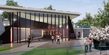 An architectural rendering of the Celestial Beacon Project by Architectura