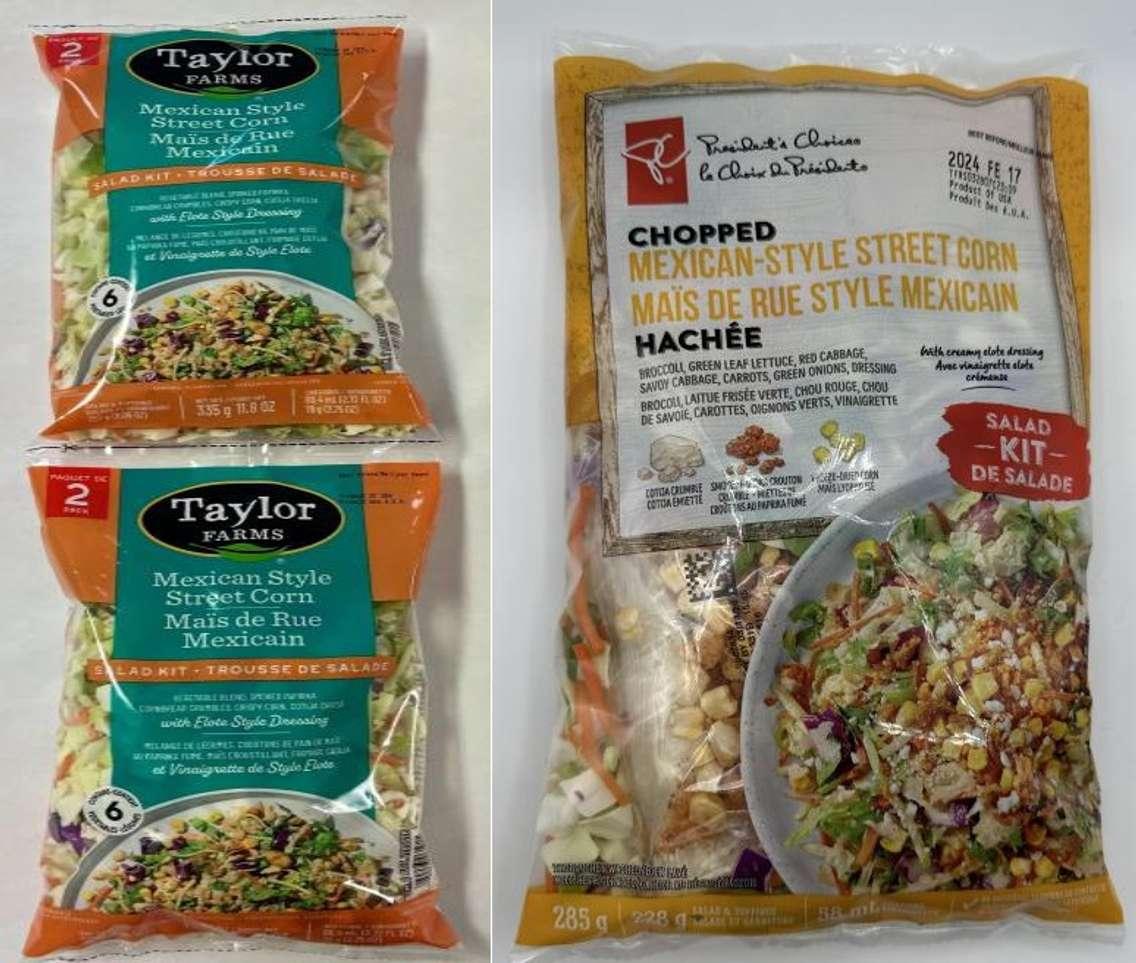 Mexican Style Street Corn Salad Kits (Images courtesy of the Canadian Food Inspection Agency)