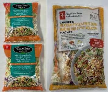 Mexican Style Street Corn Salad Kits (Images courtesy of the Canadian Food Inspection Agency)