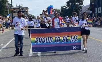 Walking at Windsor Pride, August 13, 2023 (Photo courtesy of Adelle Loiselle)