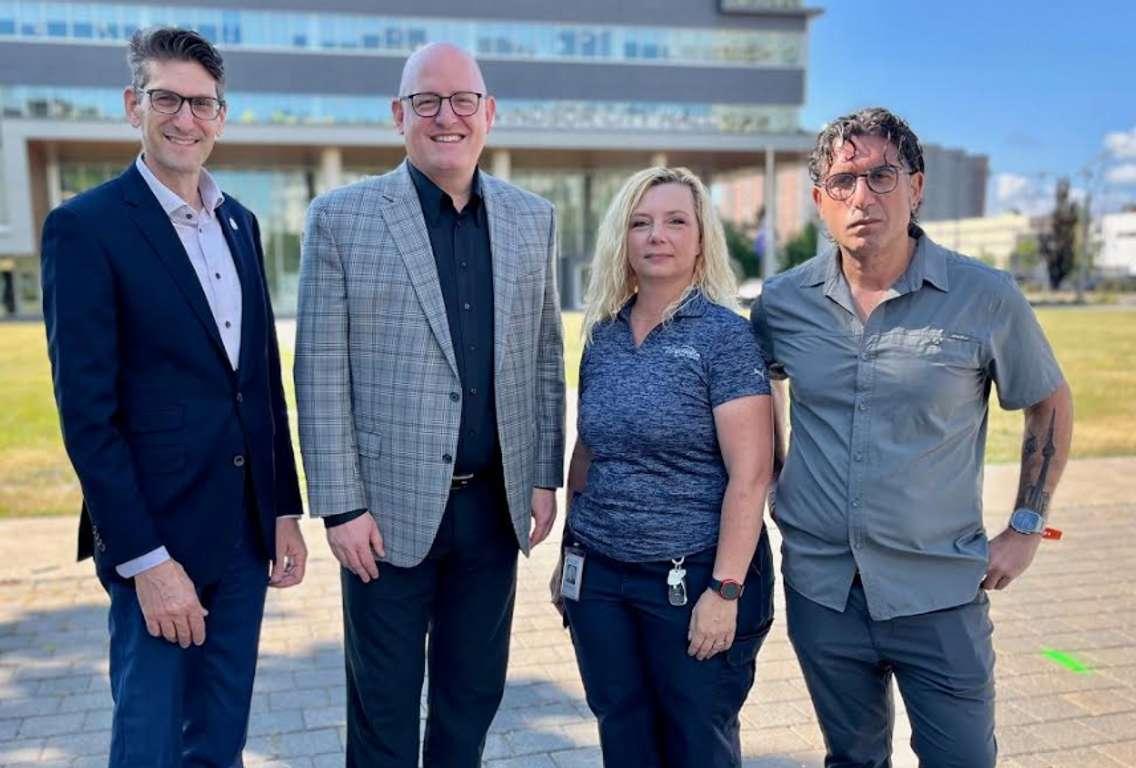 (Photo of Nicole Brush with Windsor Mayor Drew Dilkens, Ward 3 Councillor Renaldo Agostino courtesy of the City of Windsor)