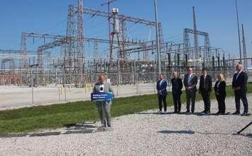 Energy Minister Todd Smith in Windsor to reveal the province's plan to meet growing electrical needs, July 10, 2023. (Photo by Maureen Revait) 