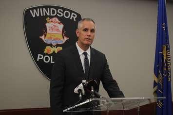 Acting Superintendent Karel DeGraaf provides an update at the Windsor Police Service Headquarters, May 25 2022. (Photo by Maureen Revait) 