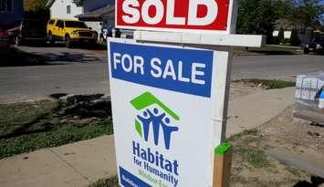 Habitat for Humanity sign outside a home in LaSalle.
