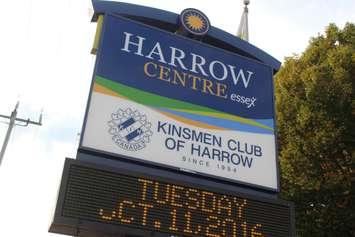 The Kinsmen Club of Harrow sign seen in the community's downtown on October 11, 2016. (Photo by Ricardo Veneza)