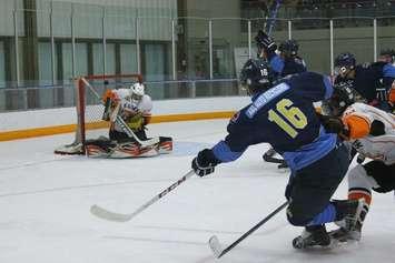 The Amherstburg Admirals square off with the Essex 73's, November 18, 2013. (BlackburnNews.com file photo)