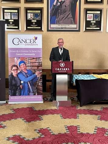 Tim Trombley, Caesars Windsor Director of Entertainment, announces the Concerts For a Cure 2022 campaign at Caesars Windsor, October 12, 2022. Submitted photo.