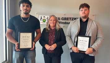 Ali Abu Khazneh, MPP Lisa Gretzky and   Nico Silvio Verrelli, September 12, 2025. (Photo by Maureen Revait)  