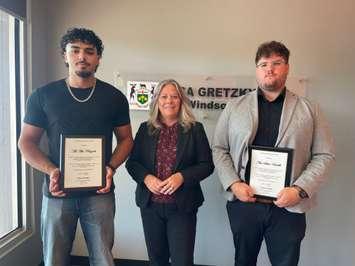 Ali Abu Khazneh, MPP Lisa Gretzky and   Nico Silvio Verrelli, September 12, 2025. (Photo by Maureen Revait)  