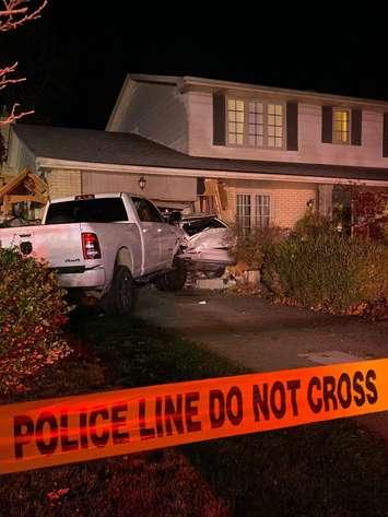 Impaired driver strikes parked car in Sarnia (Photo by: Sarnia Police)