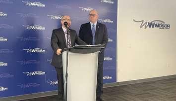 Andrew Daher and Windsor Mayor Drew Dilkens, January 22, 2025. (Photo by Maureen Revait) 