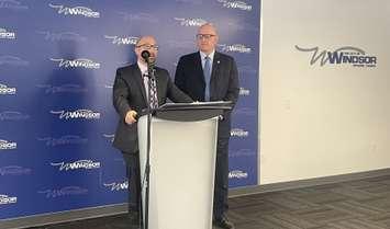 Andrew Daher and Windsor Mayor Drew Dilkens, January 22, 2025. (Photo by Maureen Revait) 