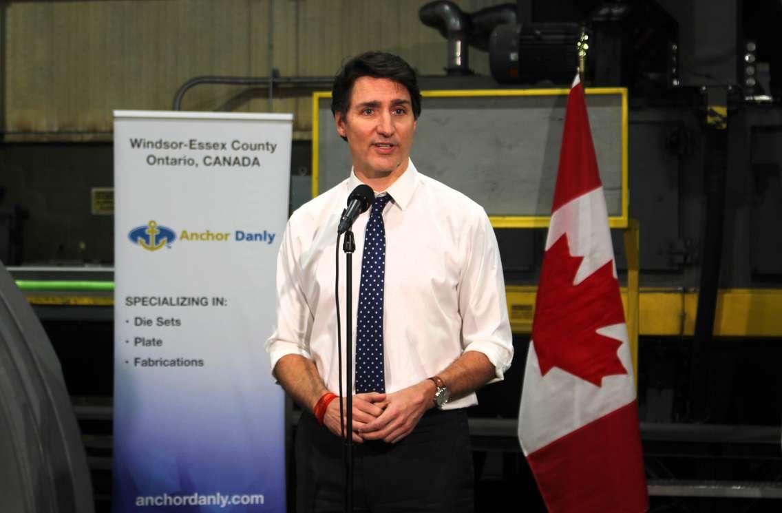 Prime Minister Justin Trudeau visits Anchor Danly in Windsor ahead of President Donald Trumps inauguration, January 16, 2025. (Photo by Maureen Revait)  