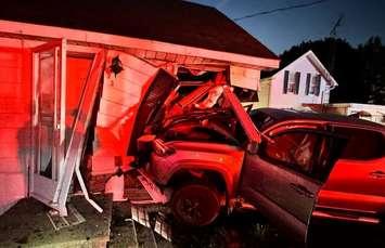 (Photo of a crash in Ruthven on October 28, 2024 courtesy of the Ontario Provincial Police)