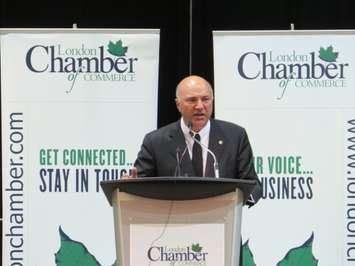 Kevin O'Leary speaks at a luncheon at the London Convention Centre, March 7, 2017. (Photo by Miranda Chant, Blackburn News)