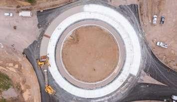 (A photo of the roundabout at County Road 42 and Banwell Road courtesy of the County of Essex)